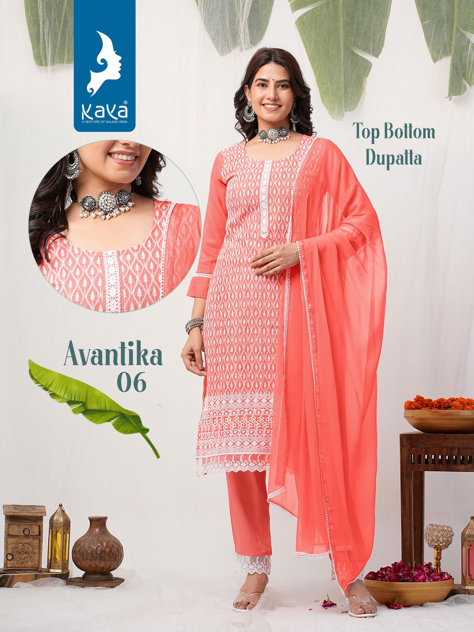 Avantika By Kaya Rayon Designer Kurti With Bottom Dupatta Wholesale Price In Surat